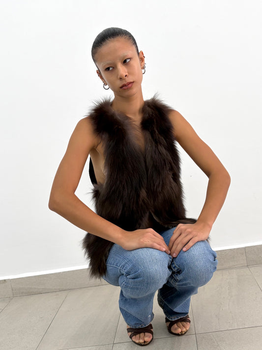 Brown Fur Vest