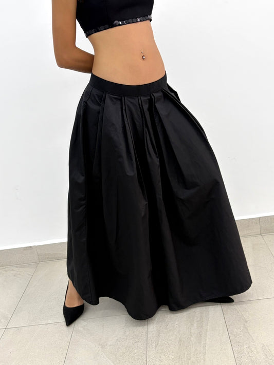 Black Pleats Skirt