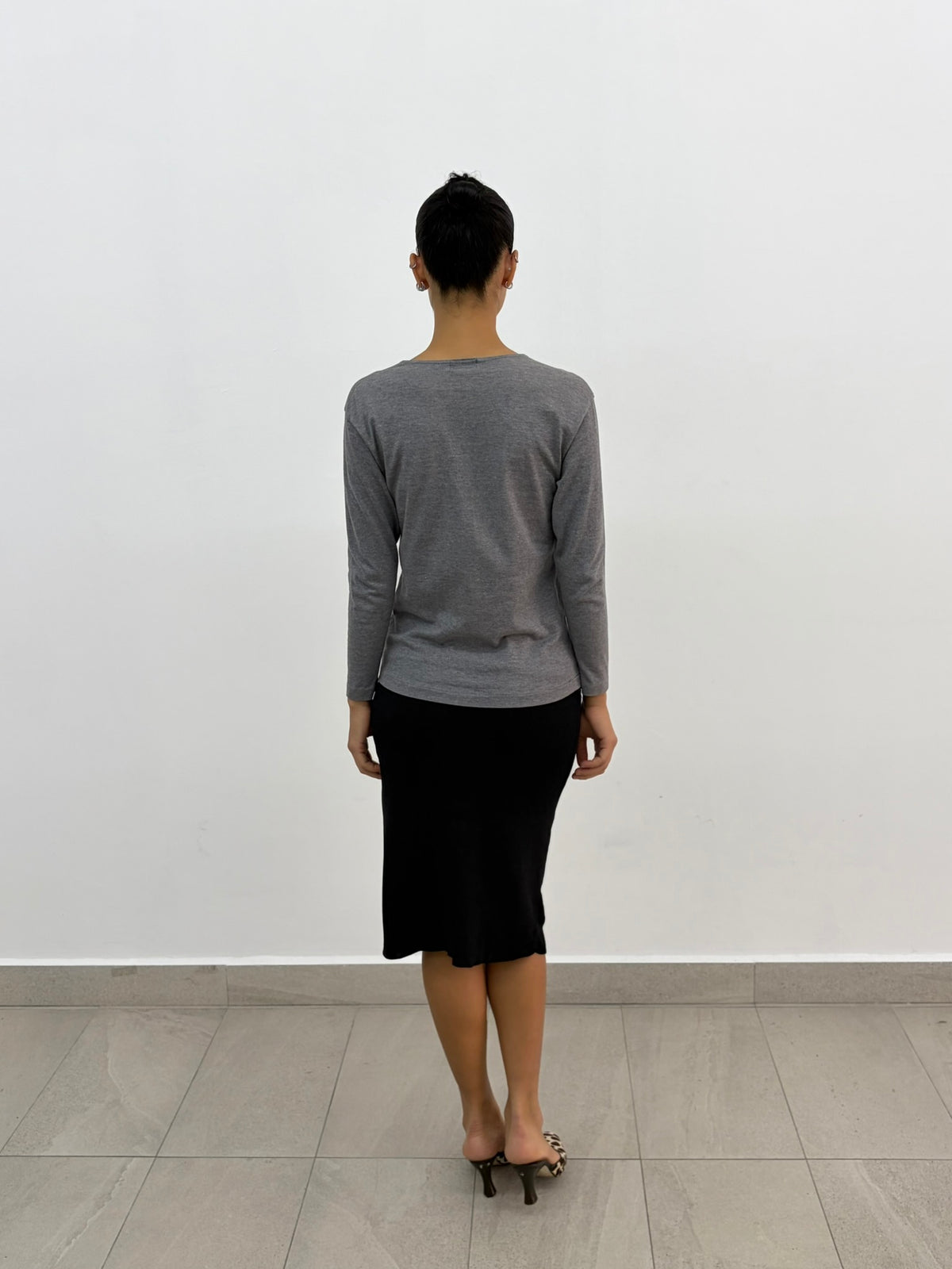Grey Long Sleeve Top