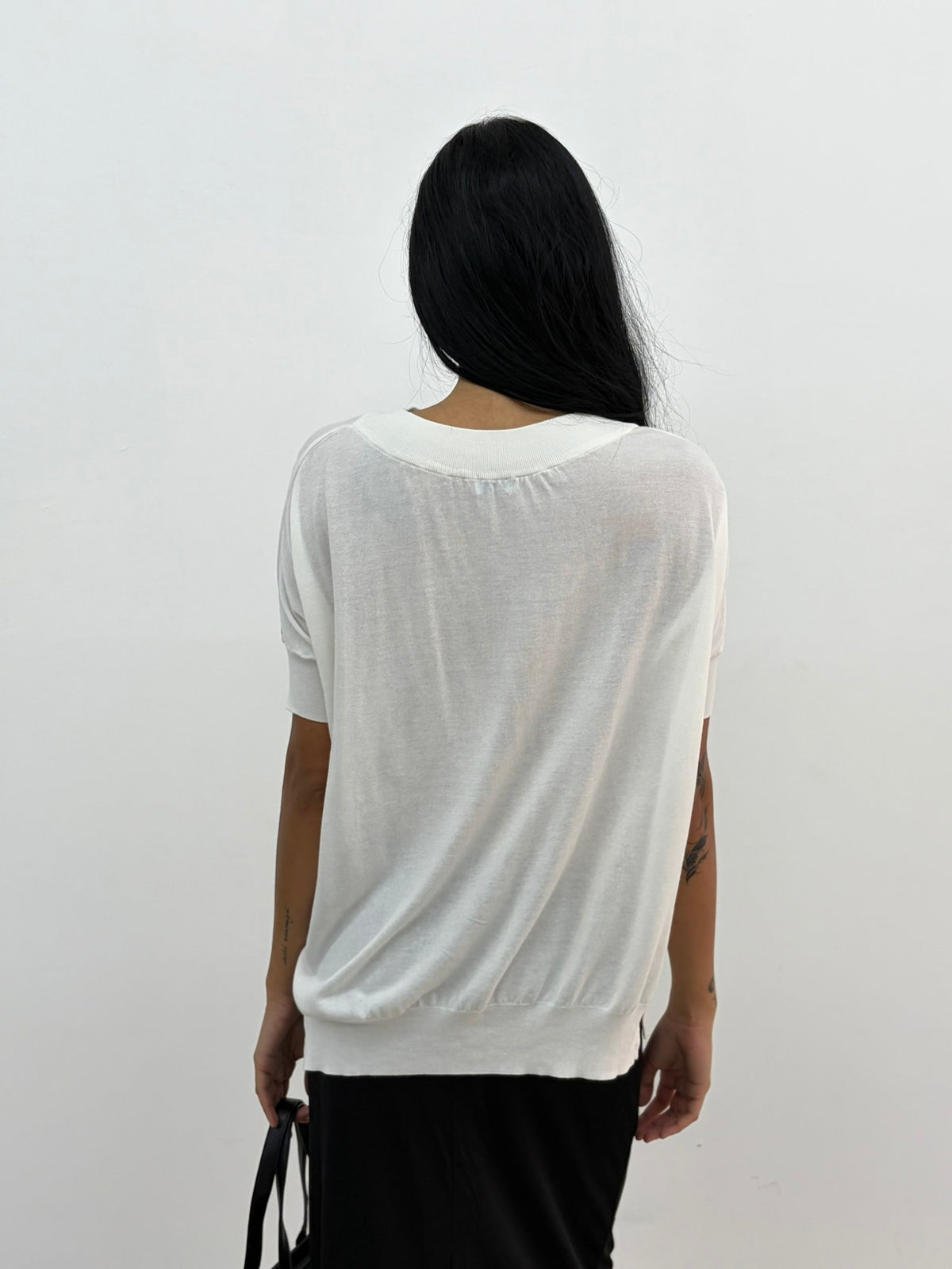 White High Neck Top