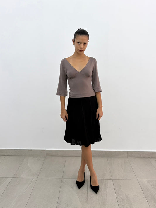 Pleats Black Skirt