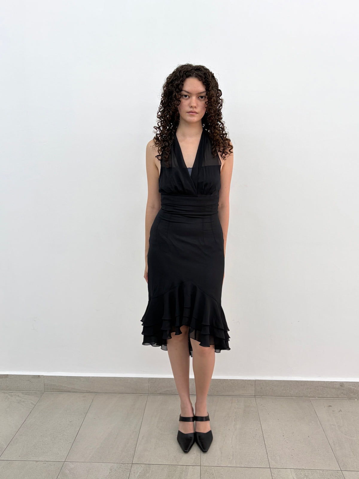 Ruffle Halter Dress