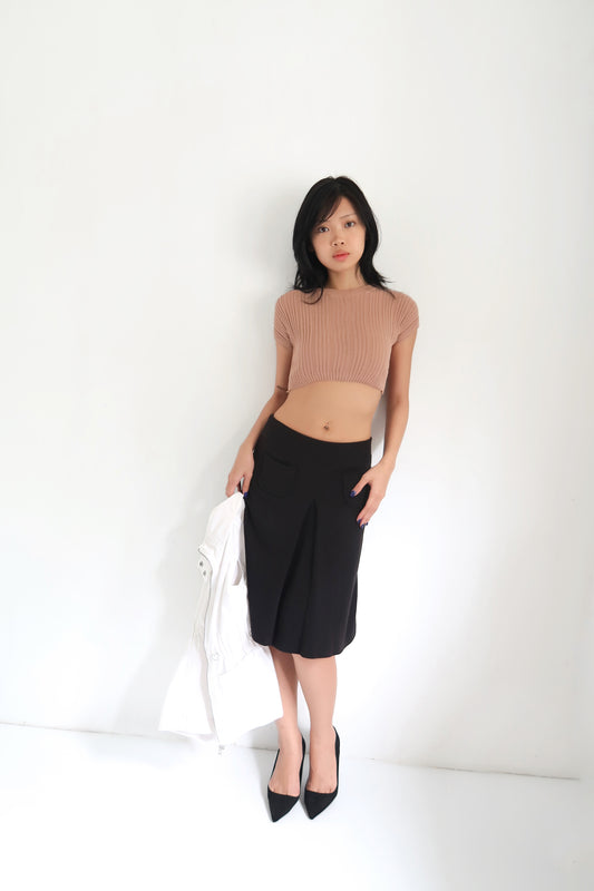 Black midi skirt
