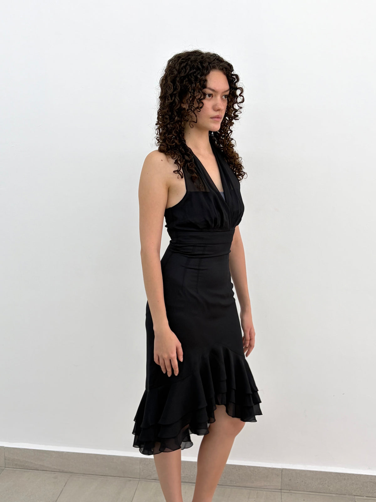 Ruffle Halter Dress