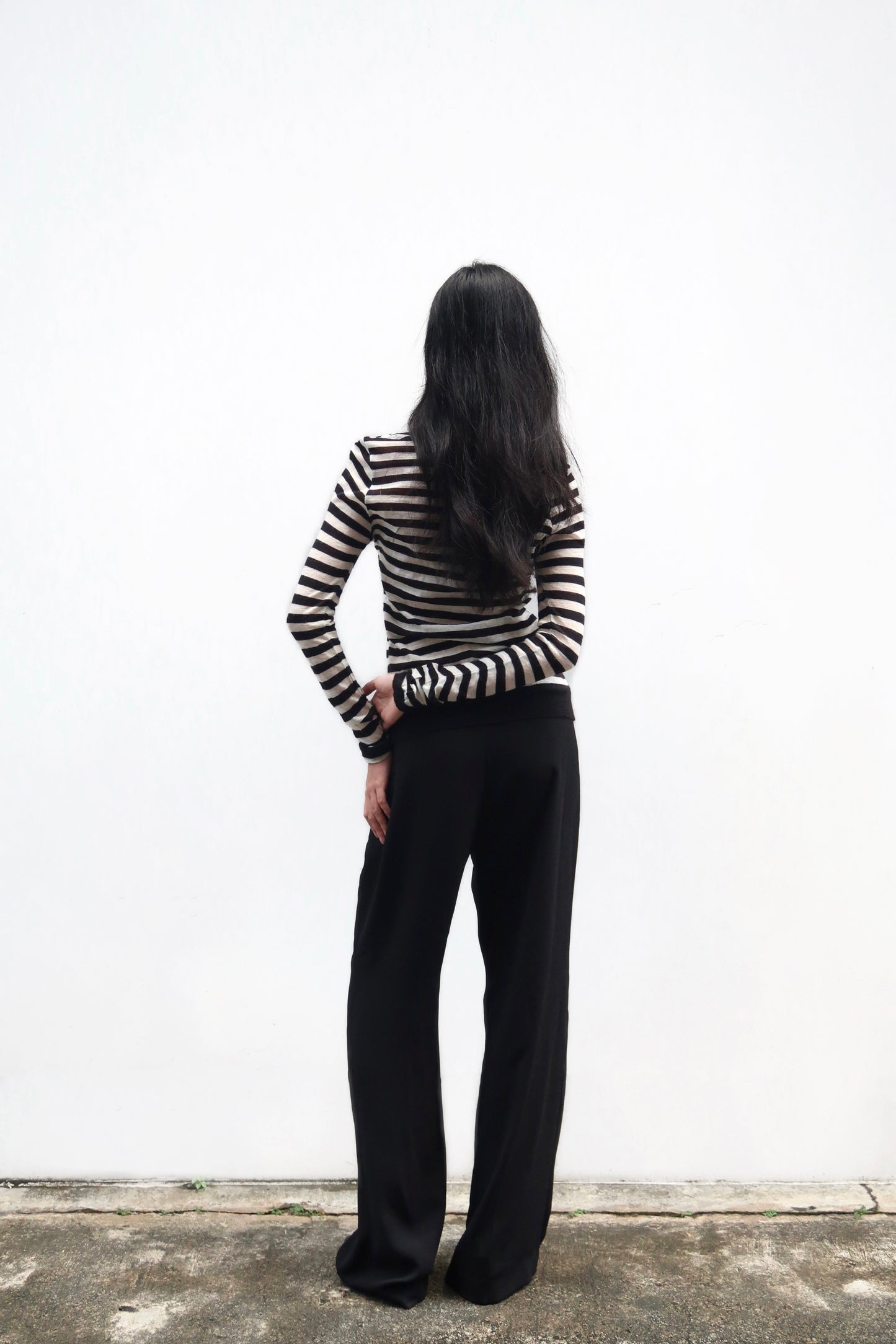 Strip knit top