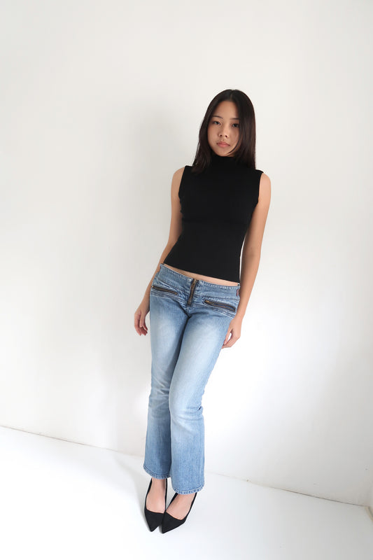 Zipper Detail Jeans