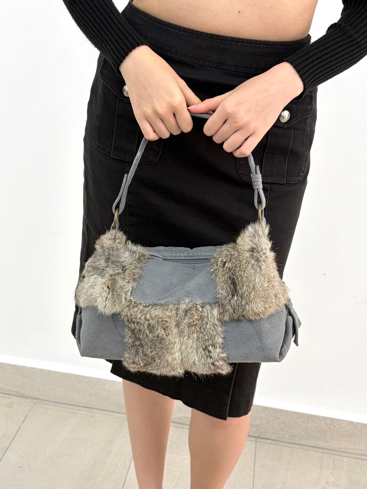 Furry Grey Bag