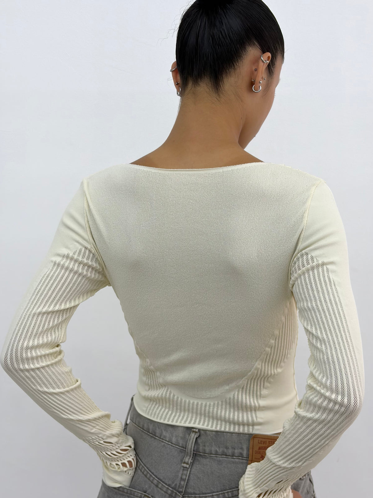 Cream Cutout Top