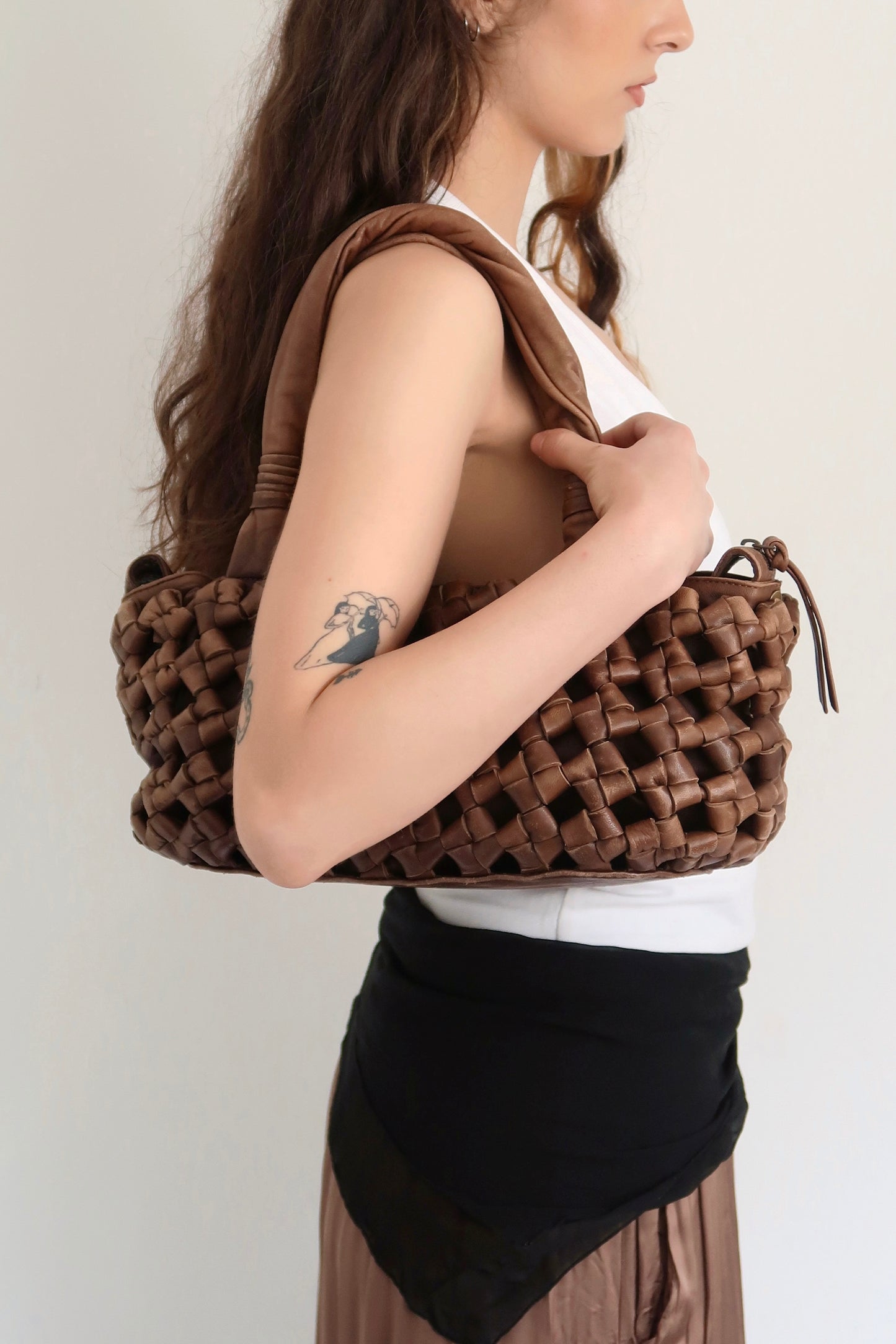 Woven Brown Bag