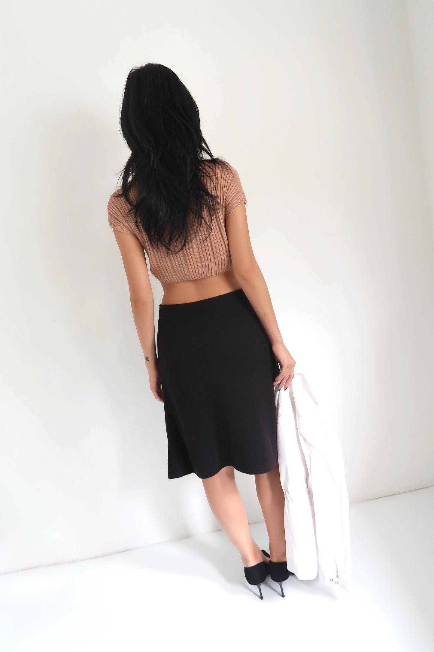 Black midi skirt