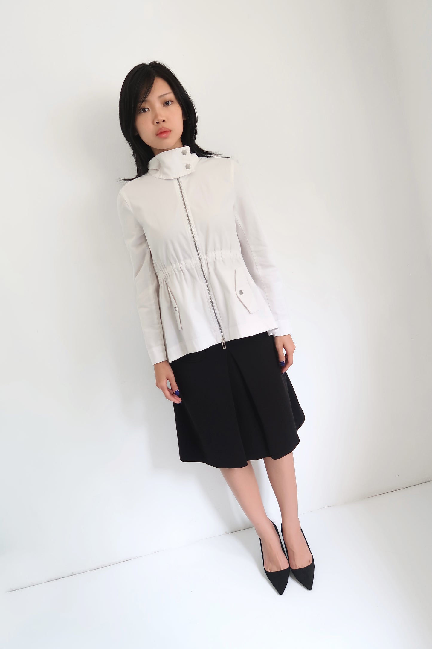 Black midi skirt