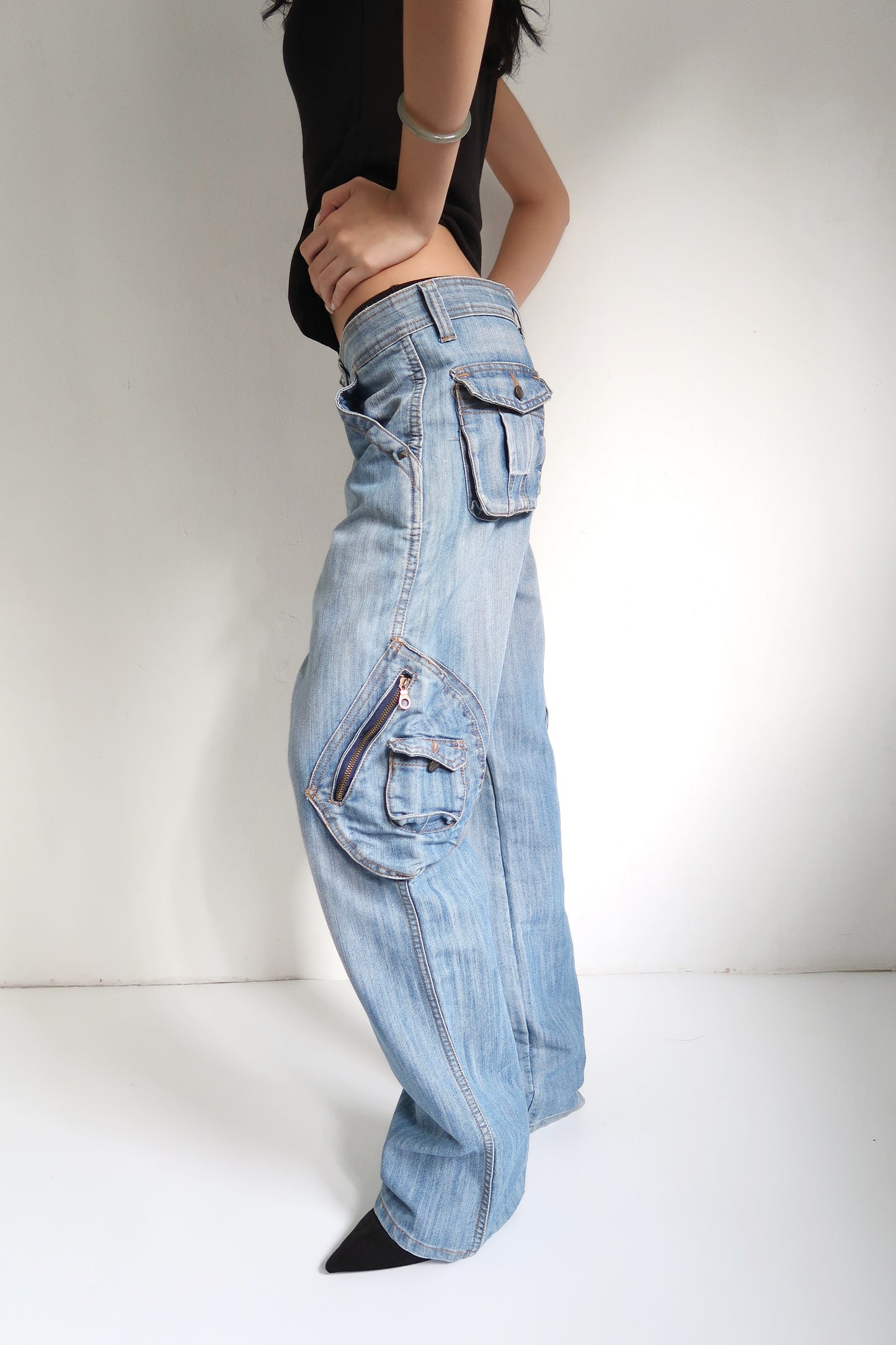 Denim Cargo Pants