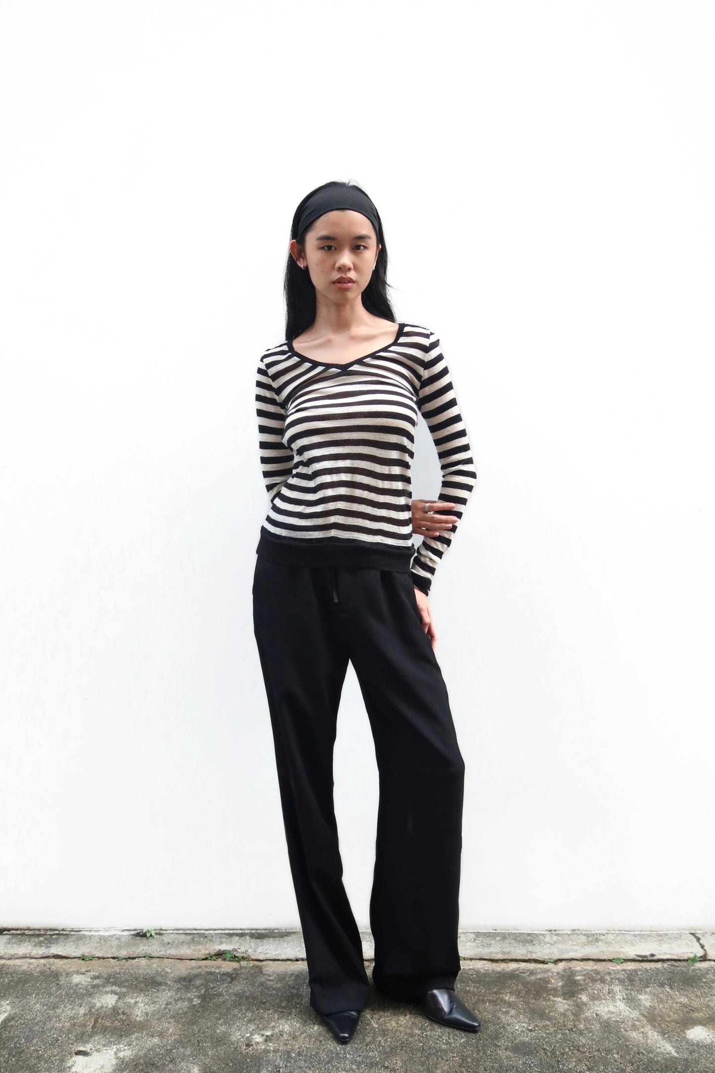 Strip knit top