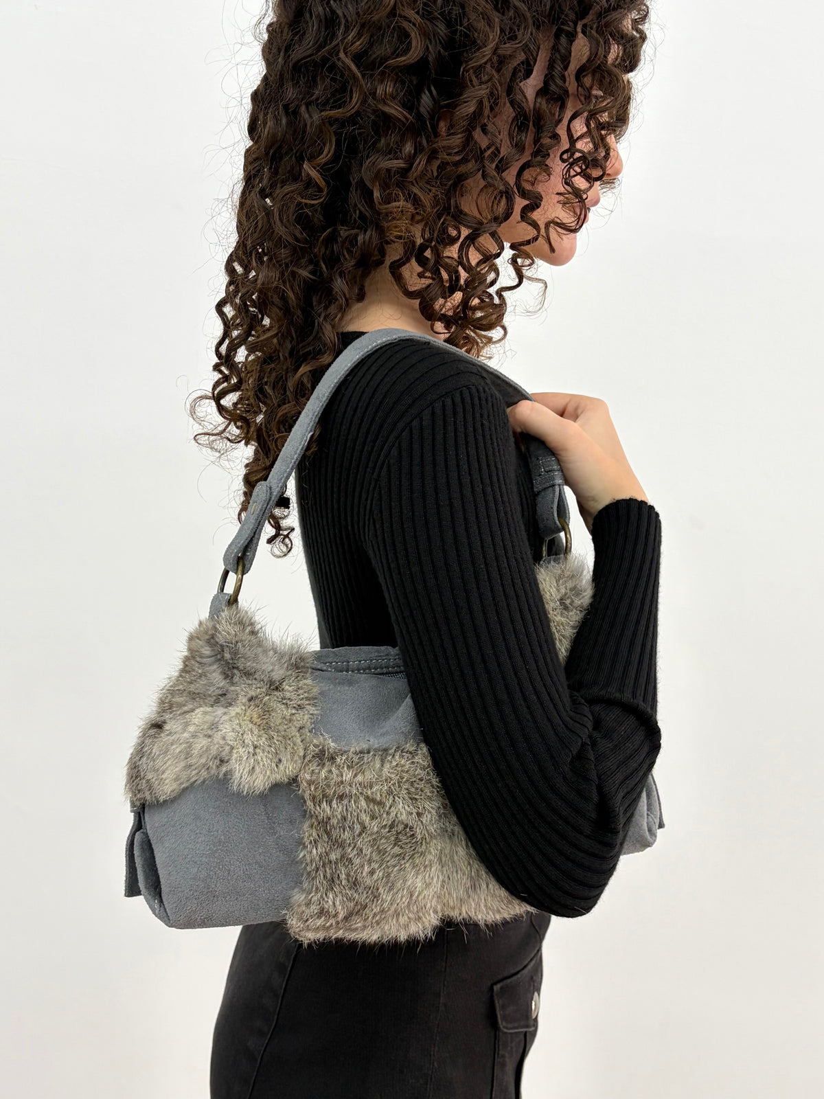 Furry Grey Bag