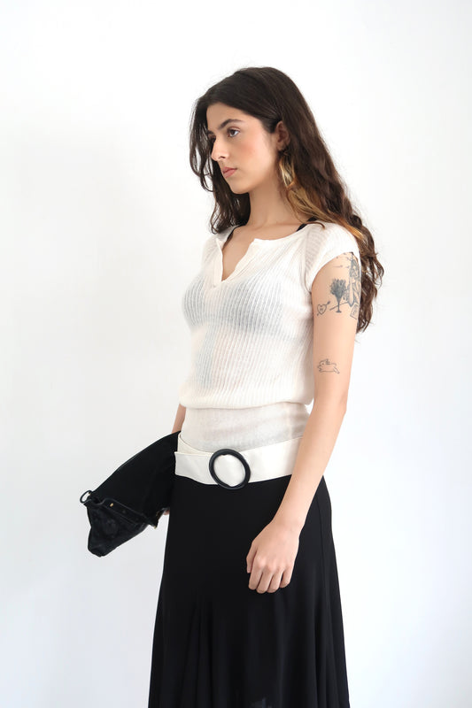 Cream Knit Top
