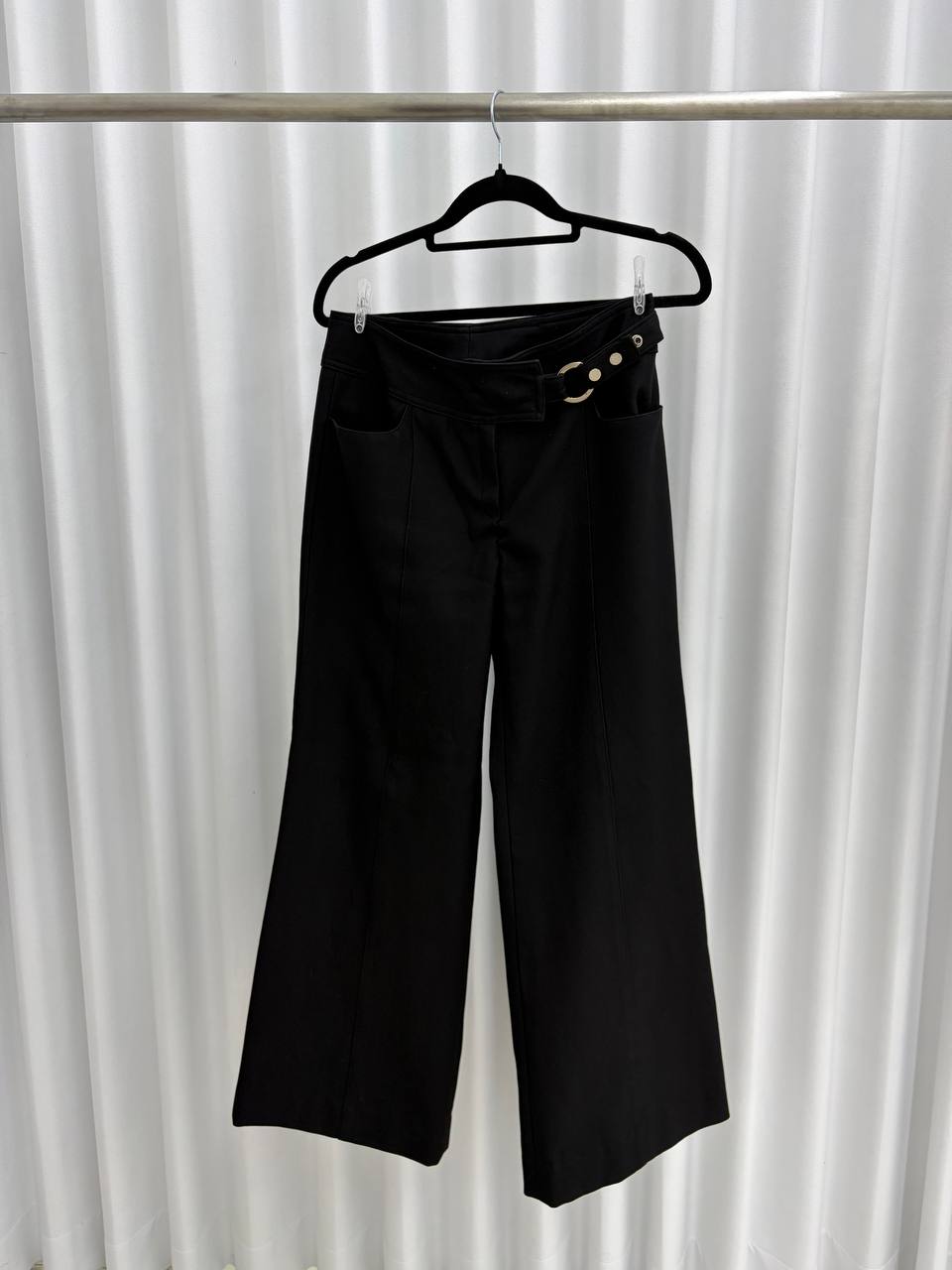 Black Studded Buckle Pants