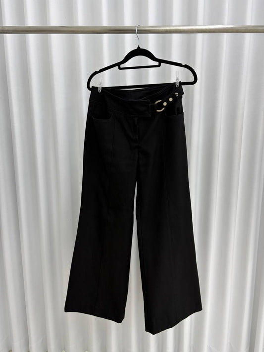 Black Studded Buckle Pants