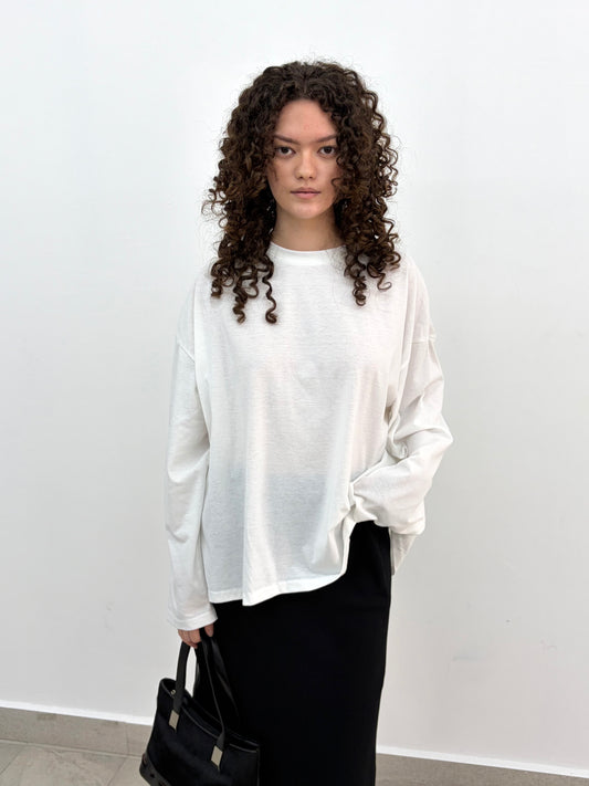White Long Sleeve Top