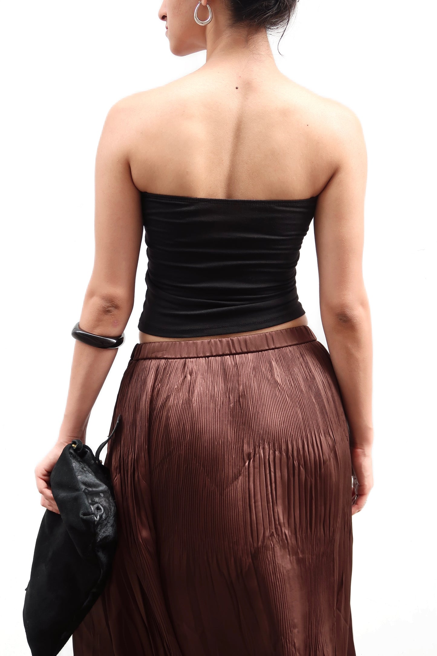 Brown Pleats Skirt