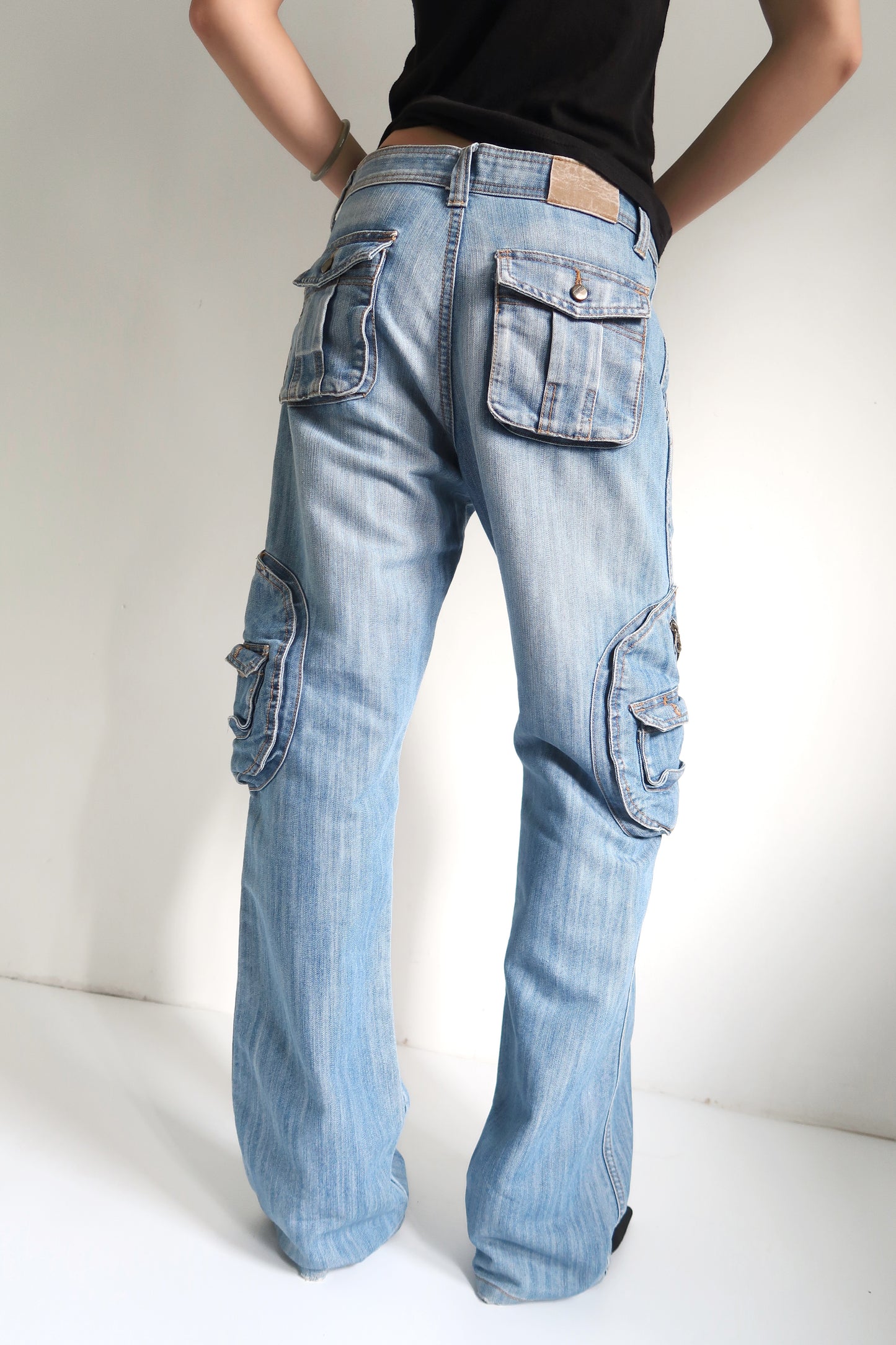 Denim Cargo Pants