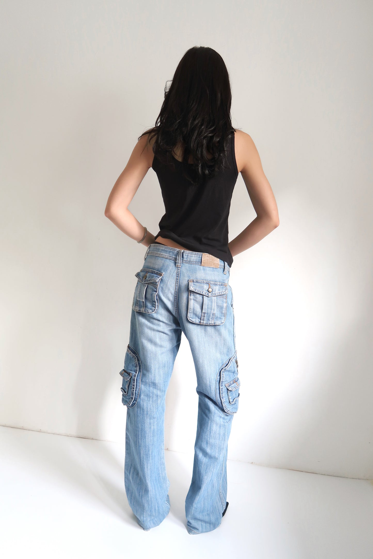 Denim Cargo Pants