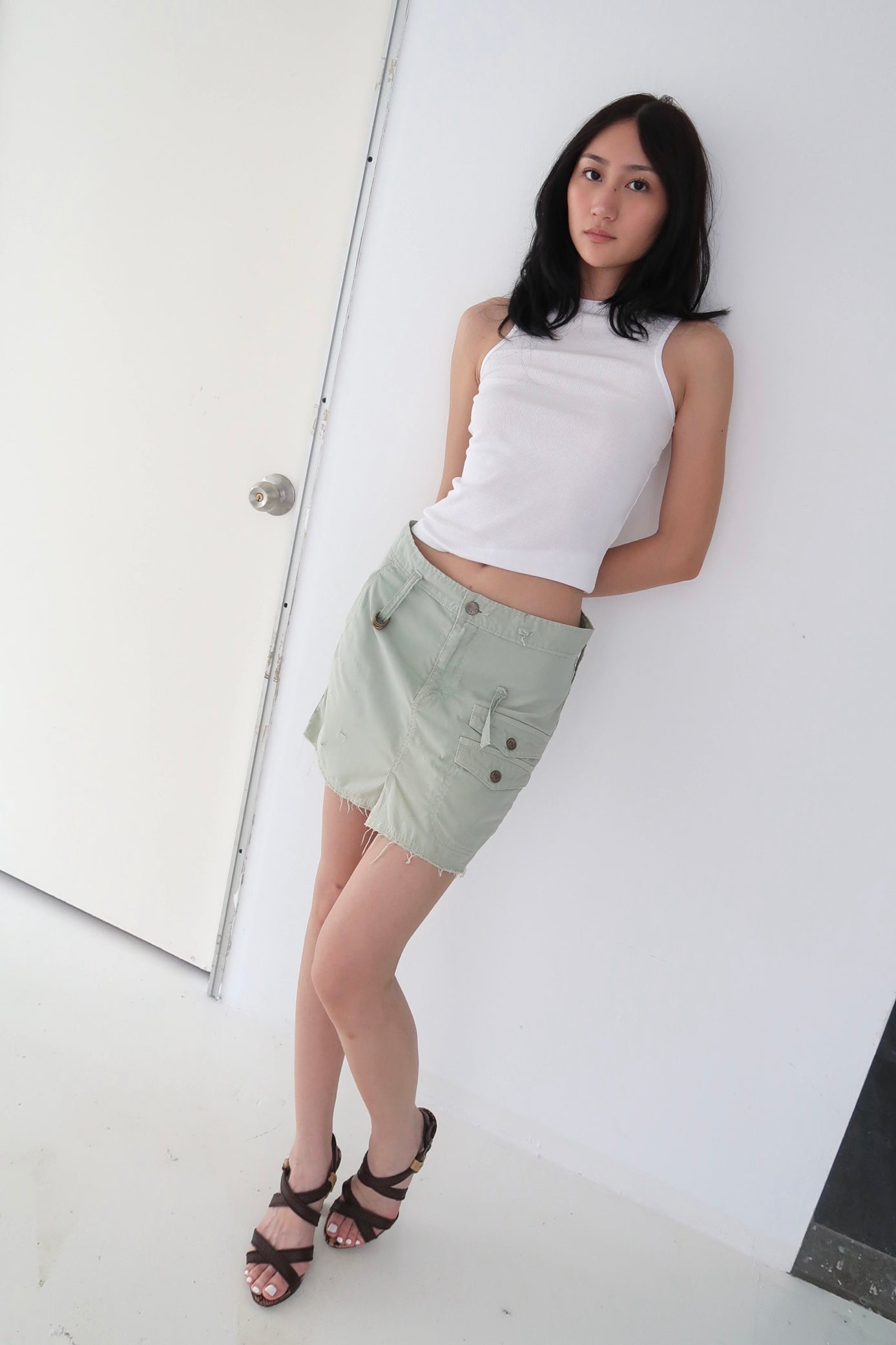 Green Cargo Skirt