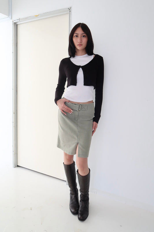 Green midi skirt