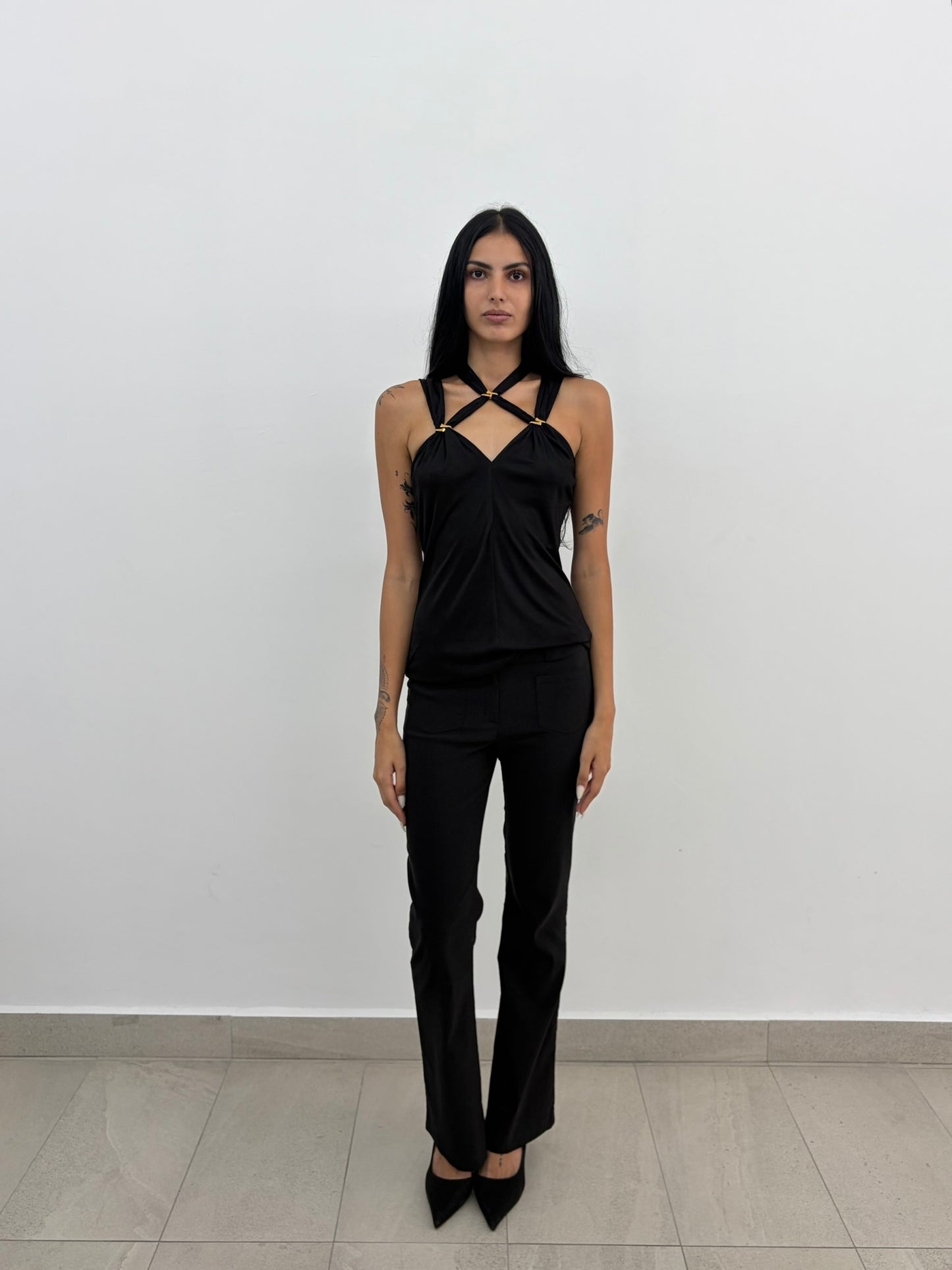 Gucci Black Criss Cross Top
