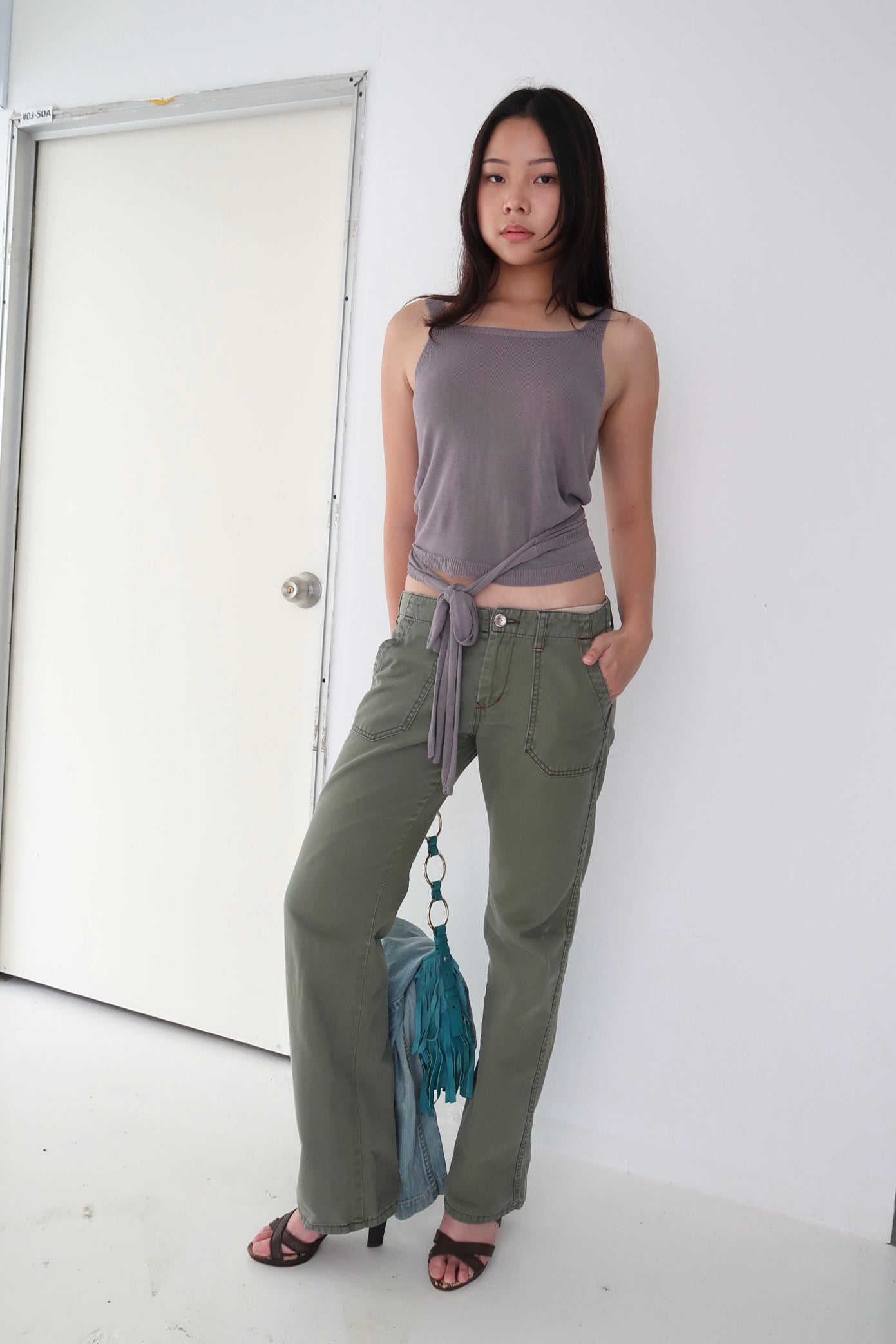 Green Low Rise Pants