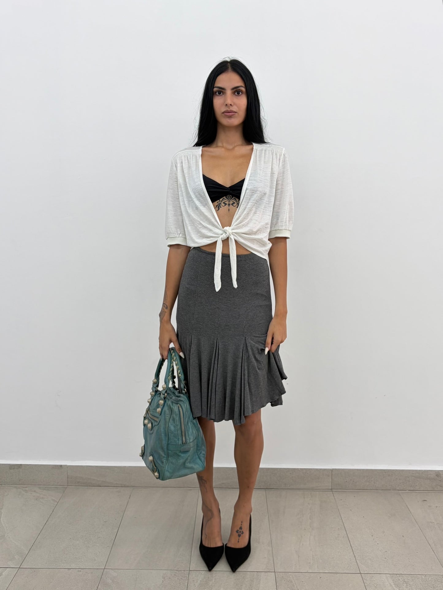 Grey Midi Skirt