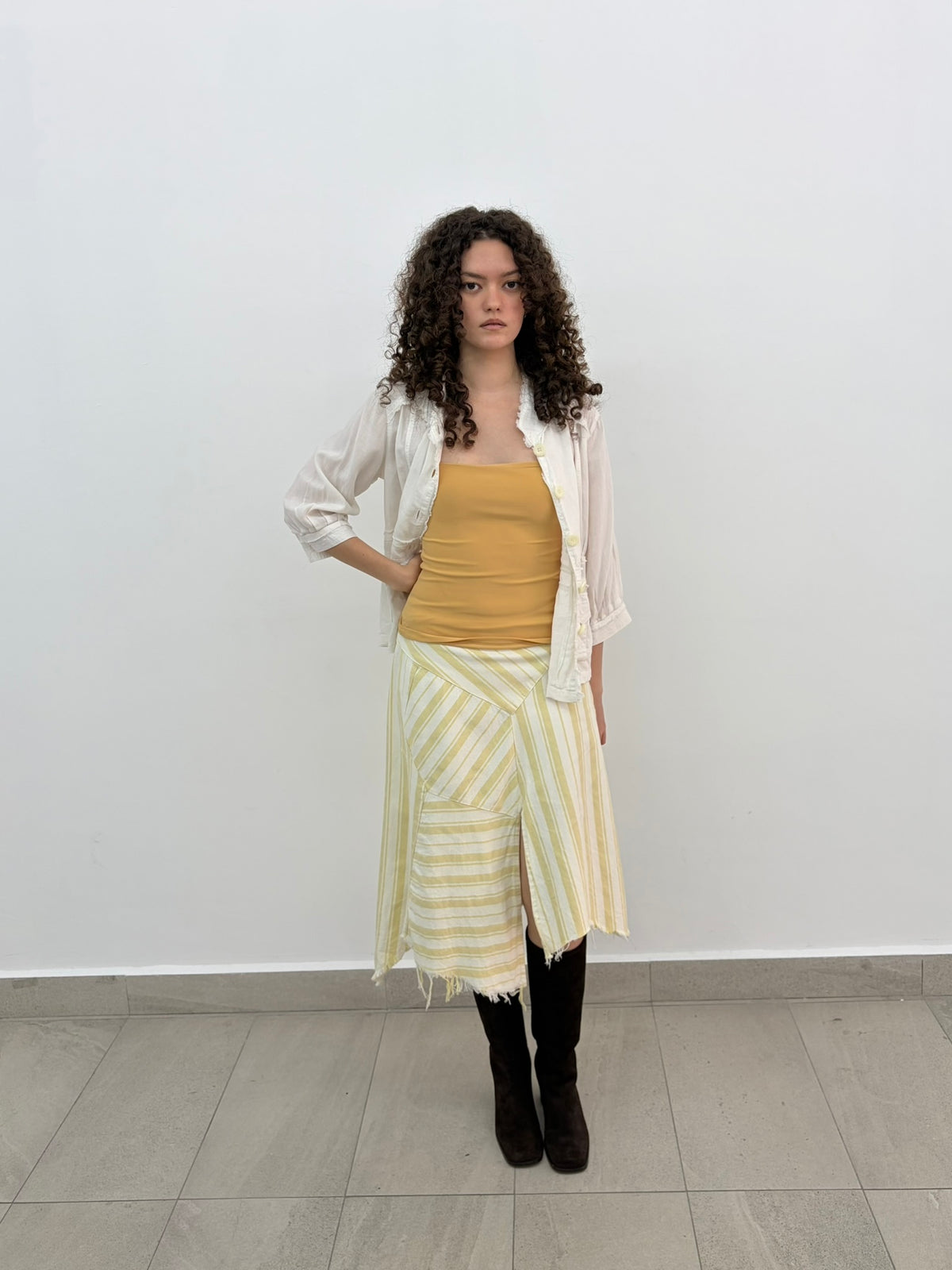 Asymmetrical Stripe Skirt