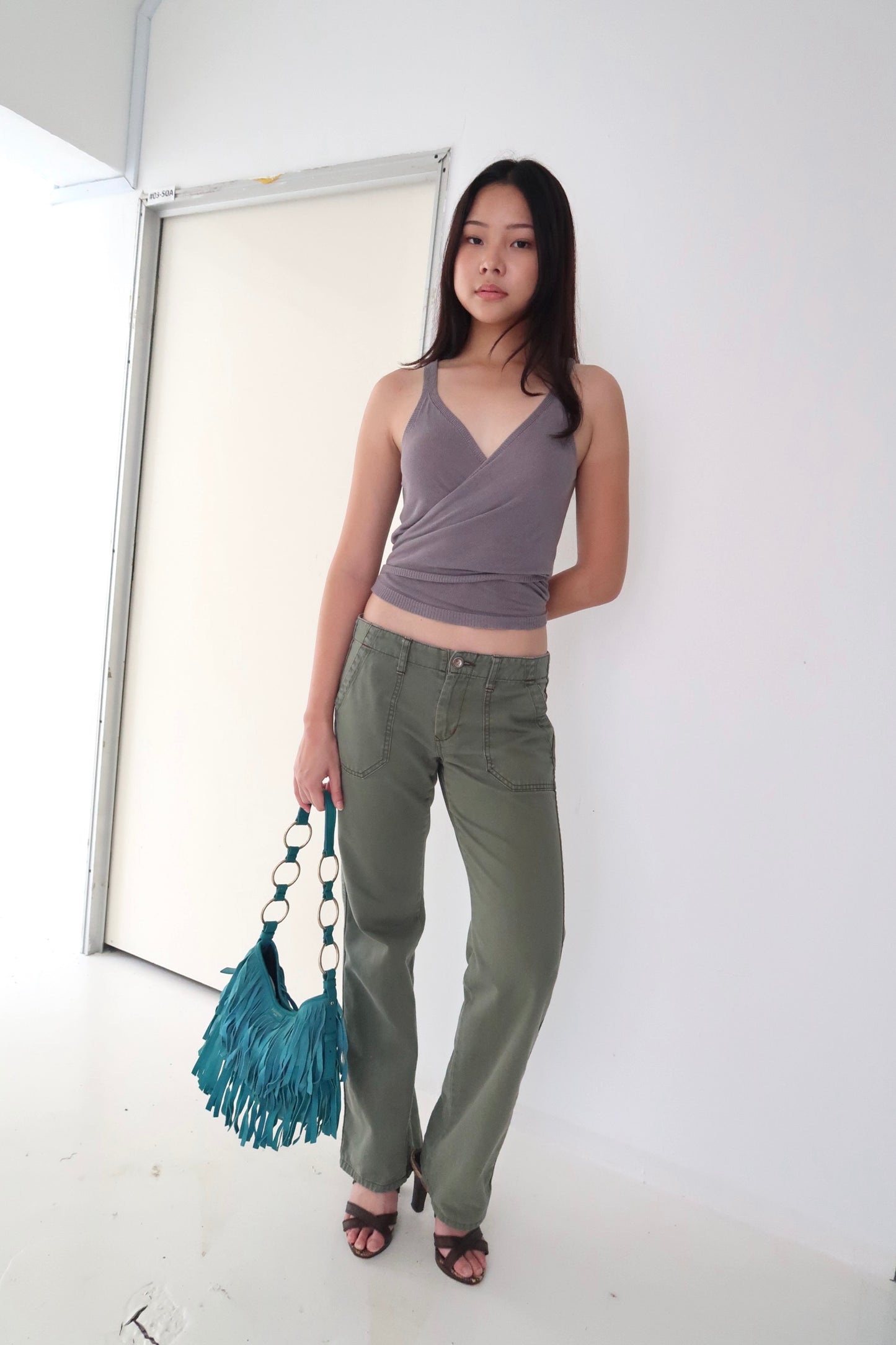 Green Low Rise Pants