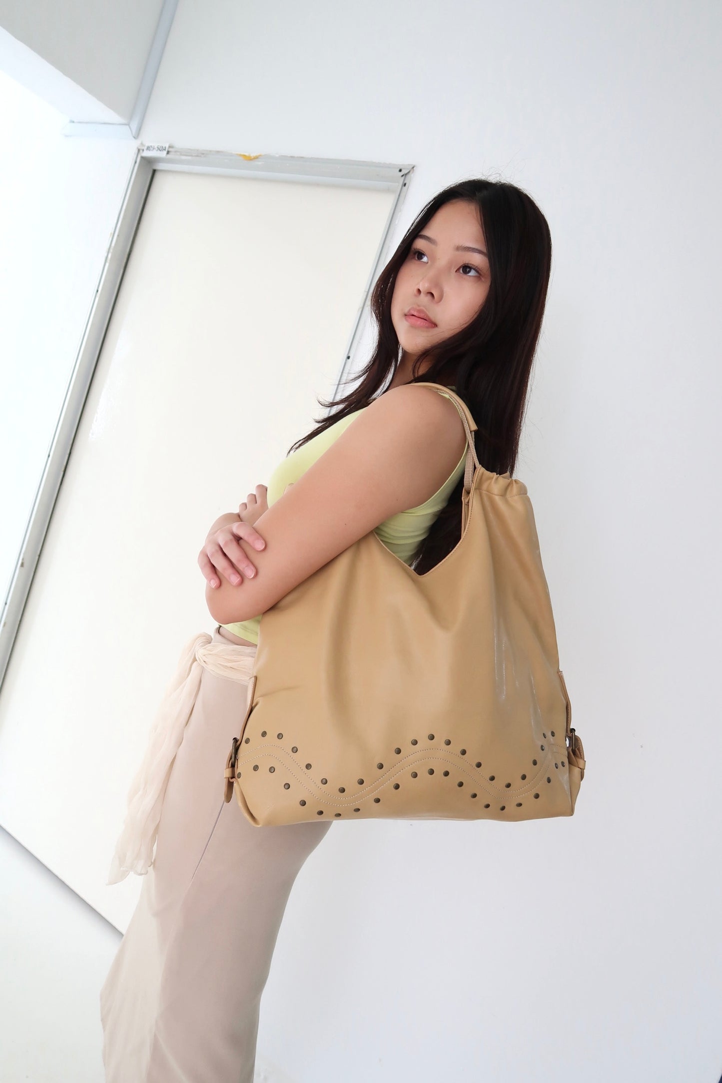 Tan Studded Bag
