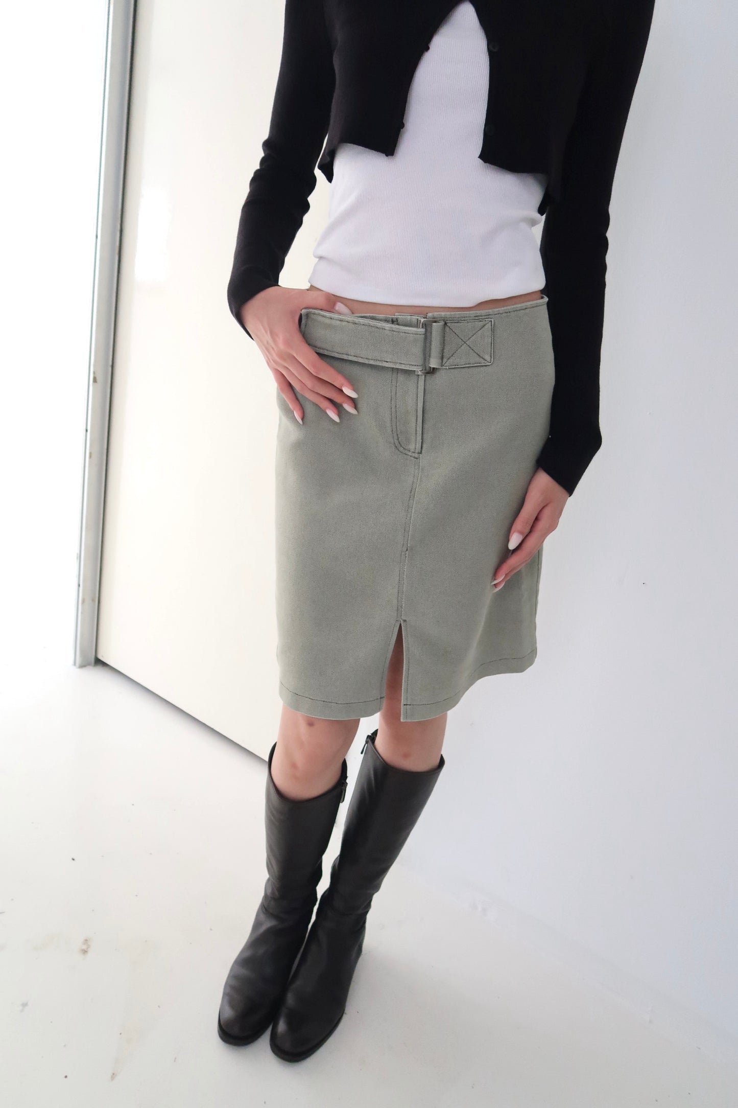 Green midi skirt