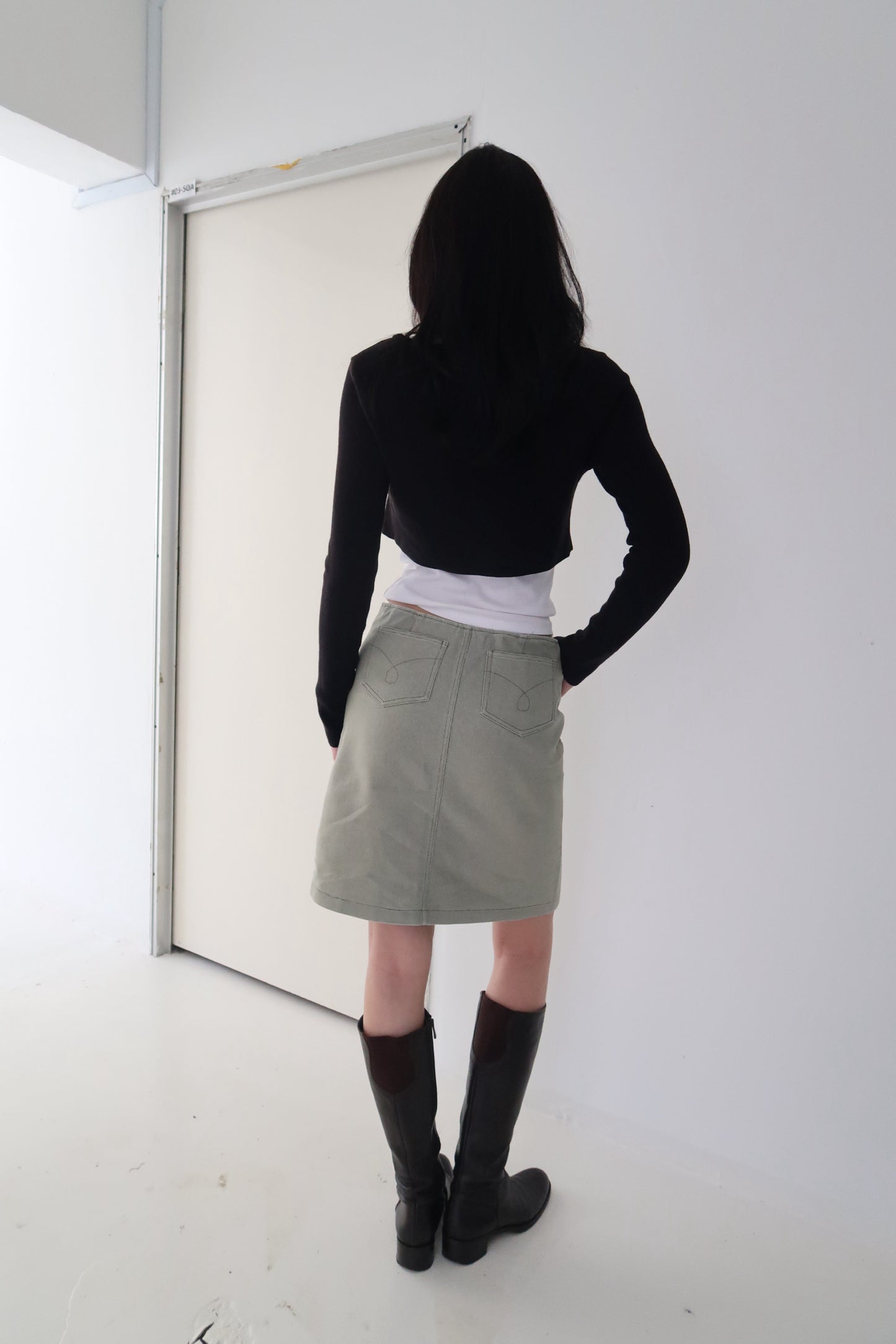 Green midi skirt