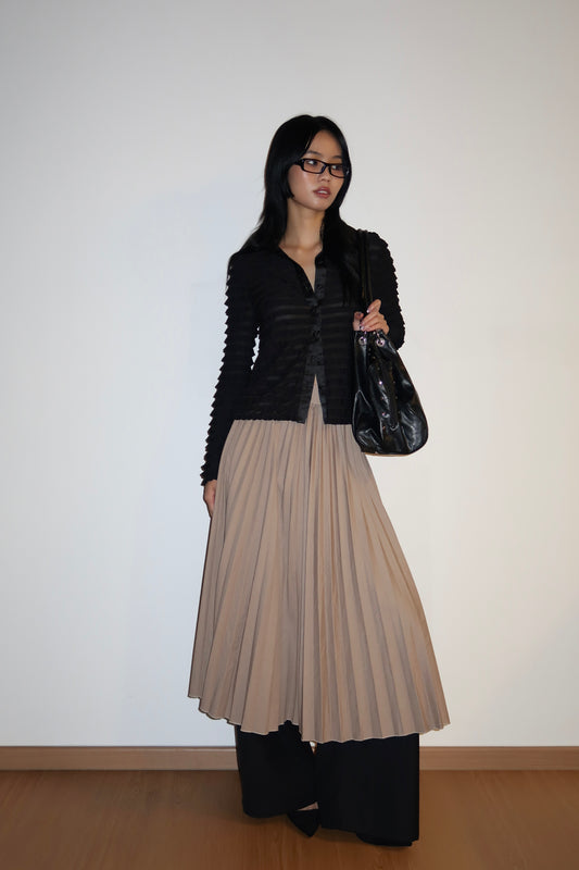 Pleated Tan Skirt