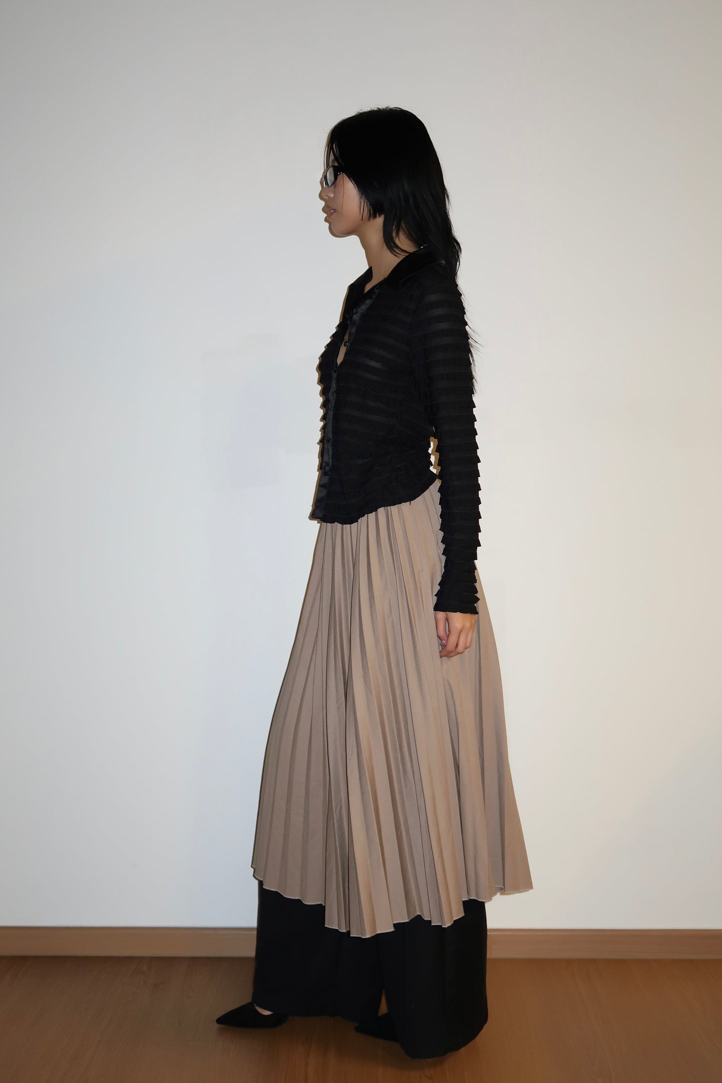 Pleated Tan Skirt