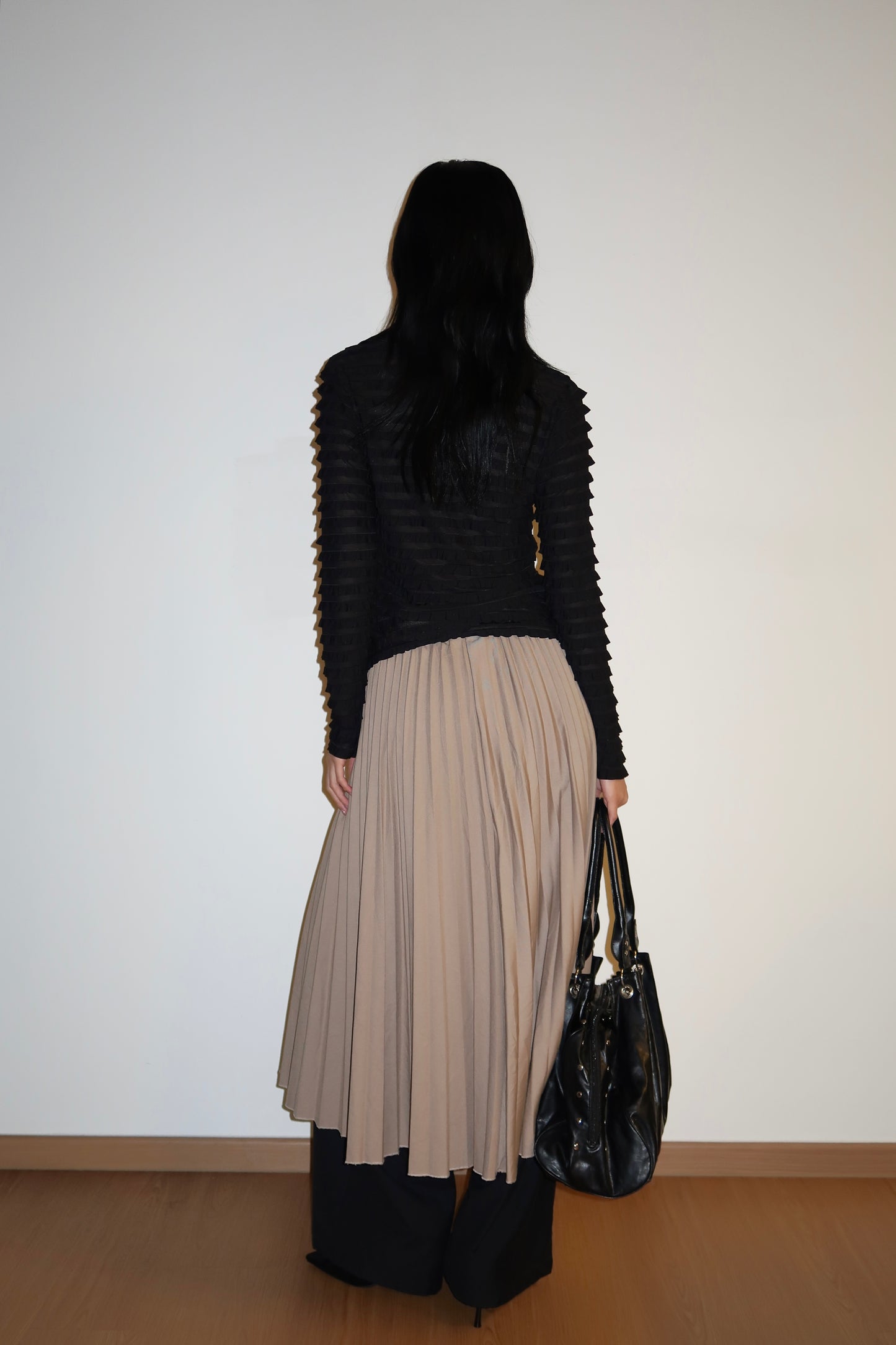 Pleated Tan Skirt