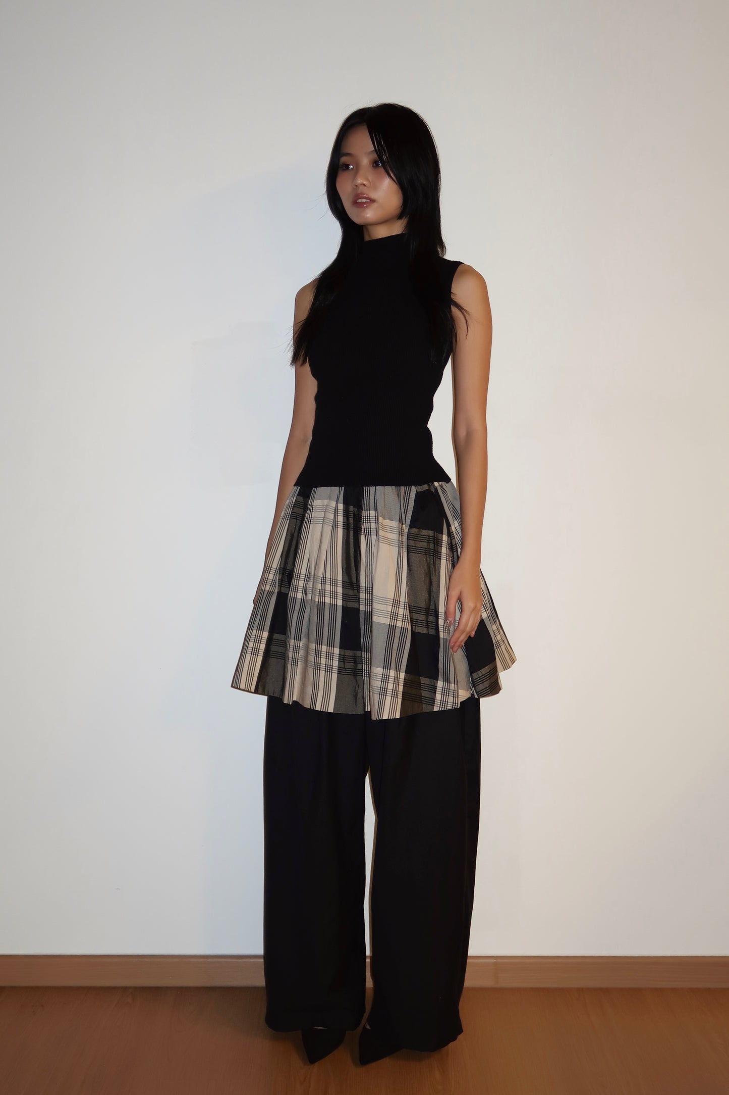 Brown Plaid Skirt