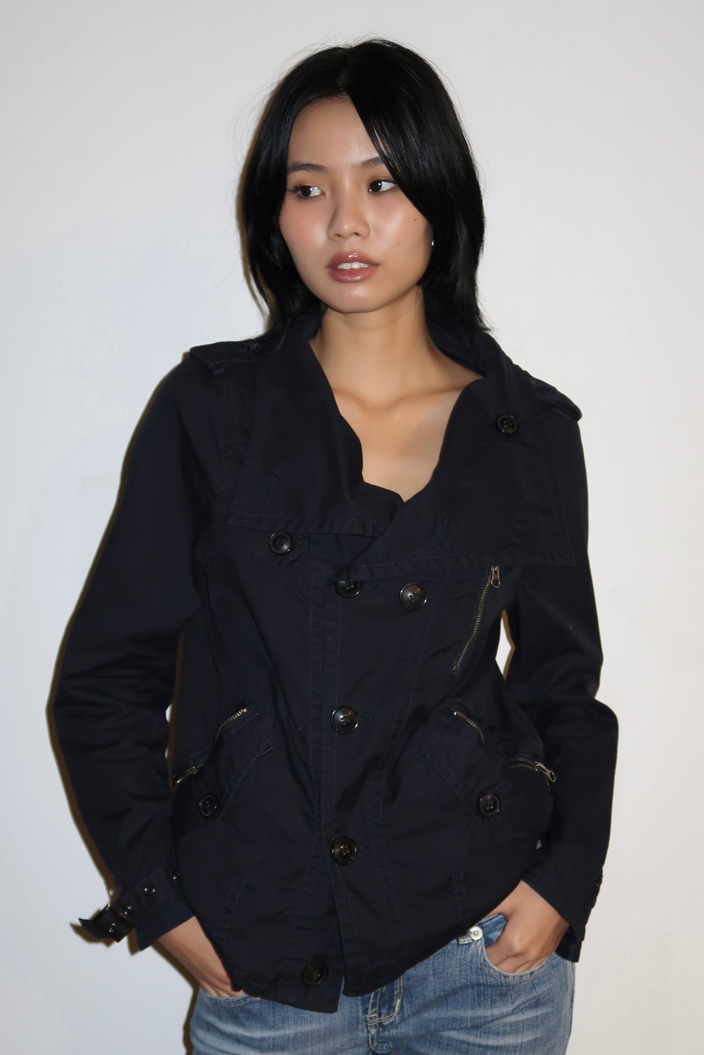 Navy Zipper Jacket