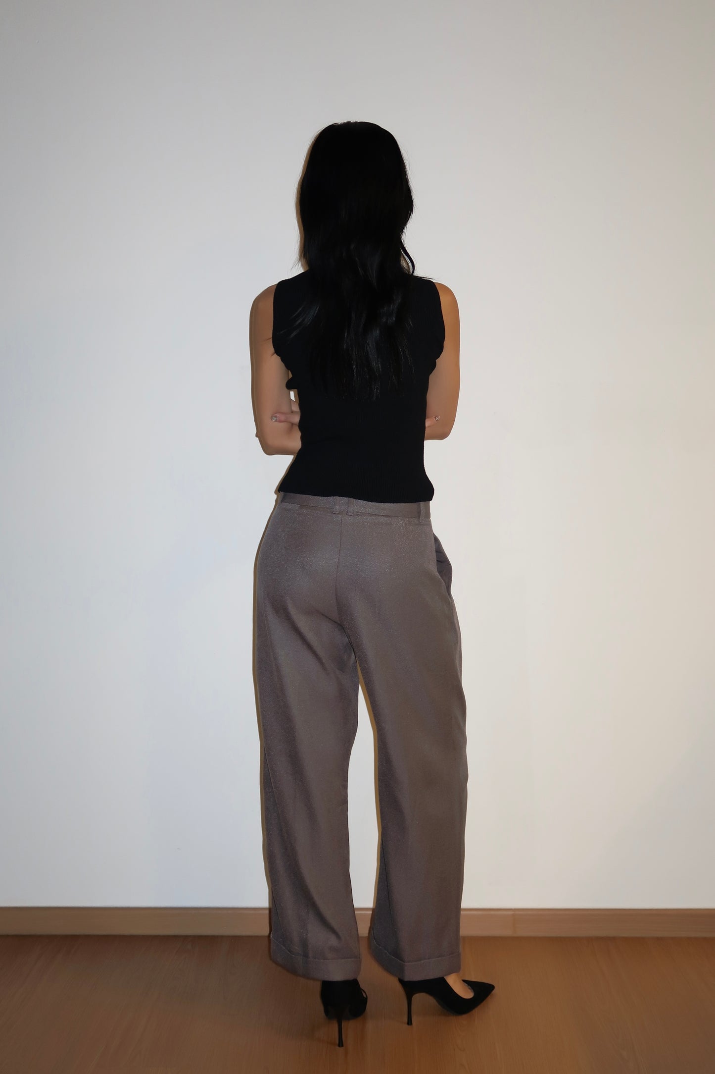 Grey Pleated Pants