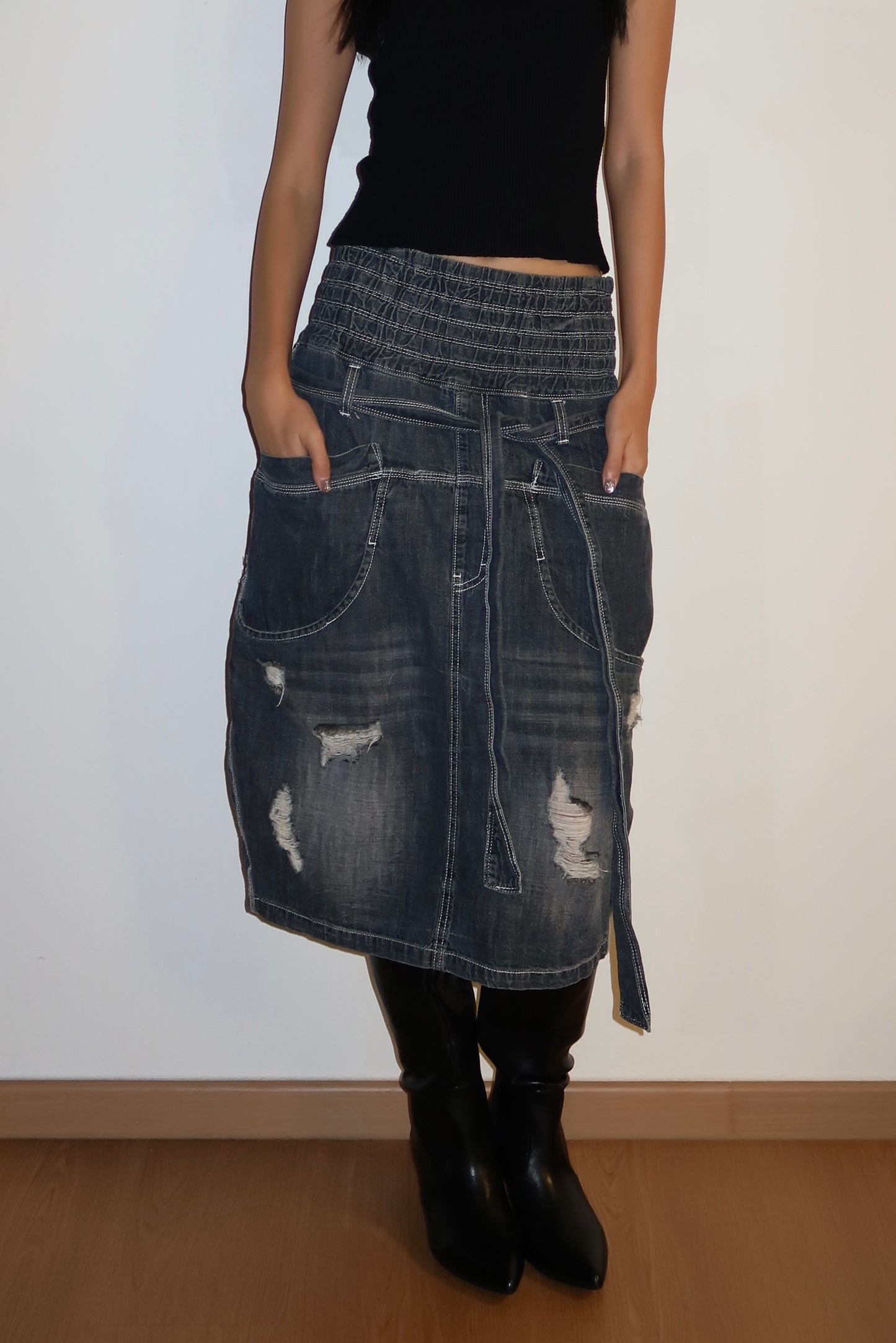 Denim Midi Skirt