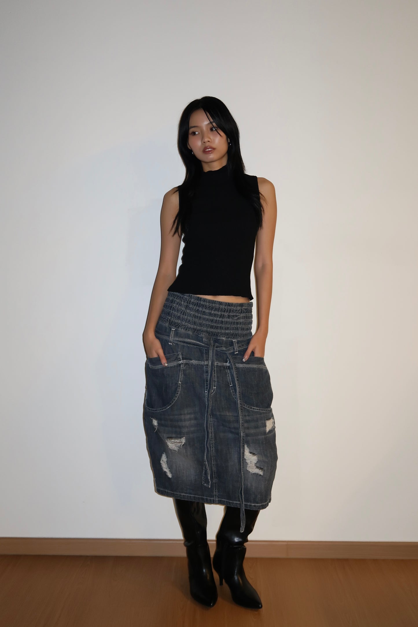 Denim Midi Skirt