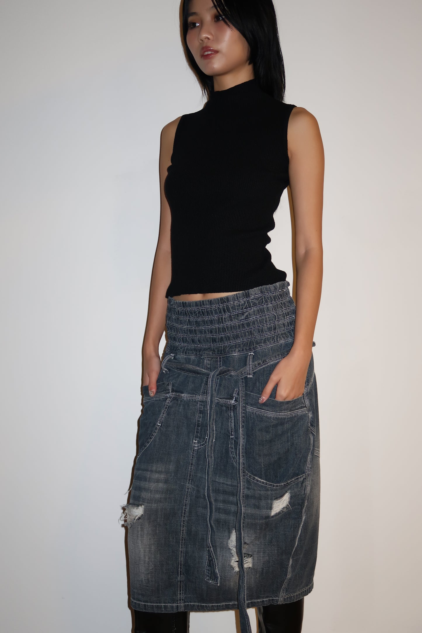 Denim Midi Skirt