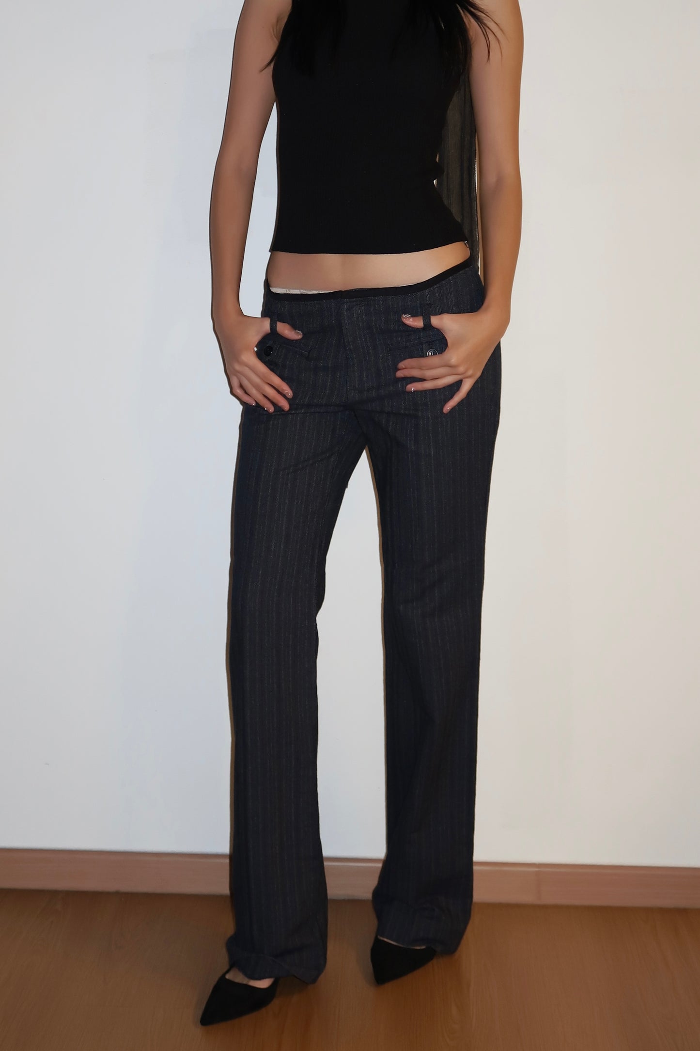 Pinstripe Flare Pants