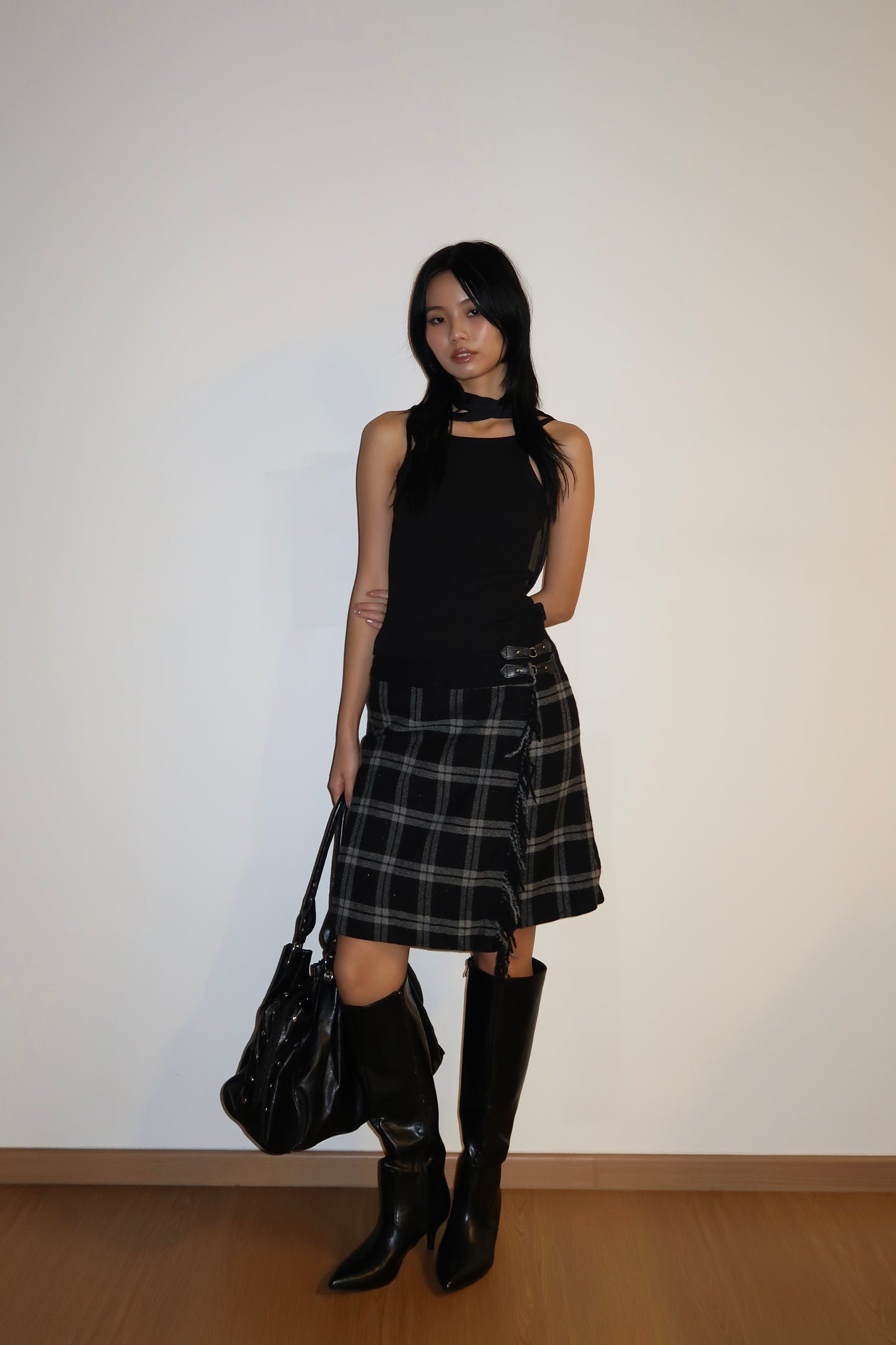 Plaid Knit Skirt