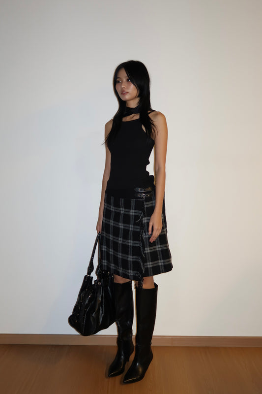 Plaid Knit Skirt