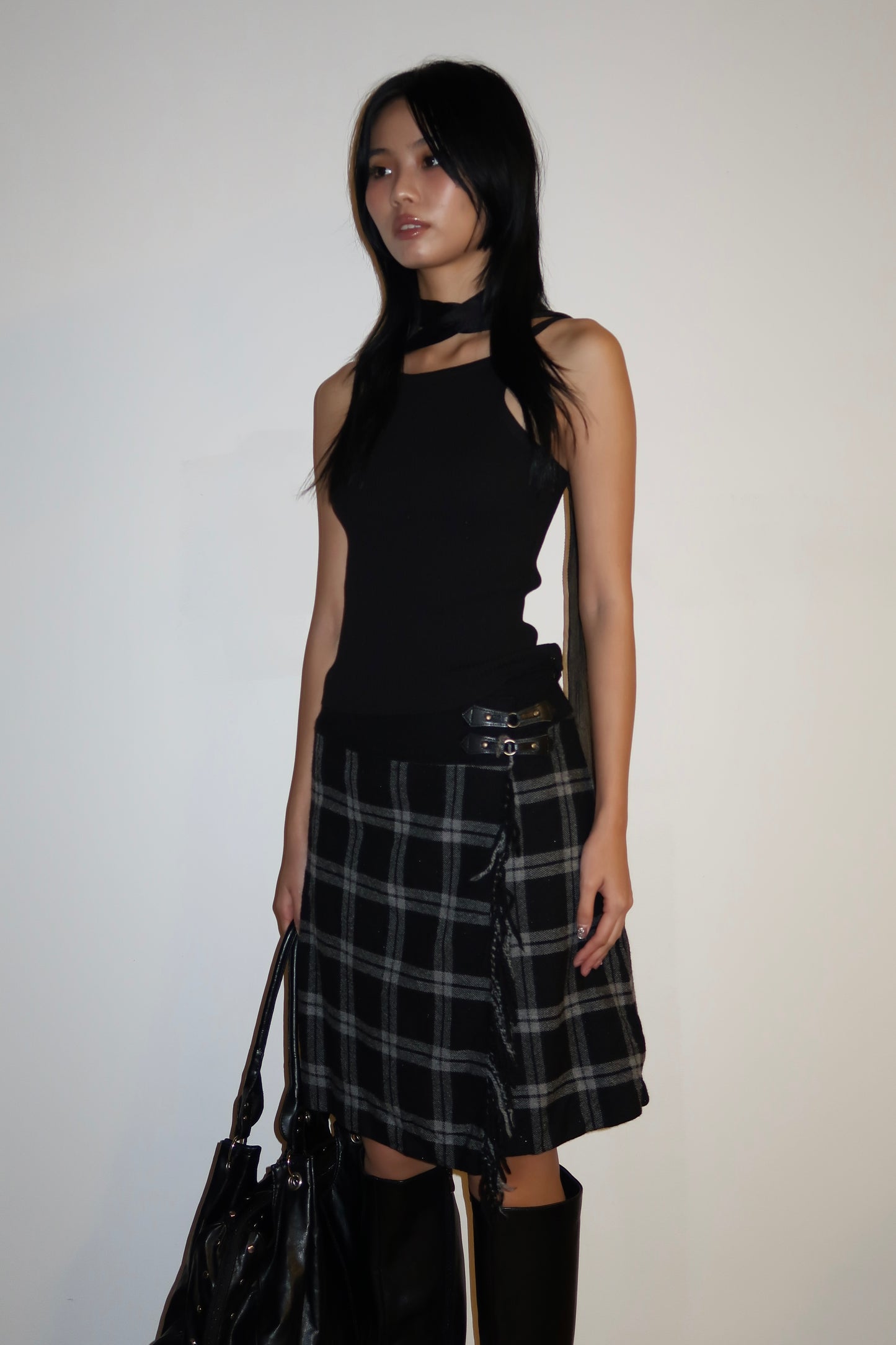 Plaid Knit Skirt