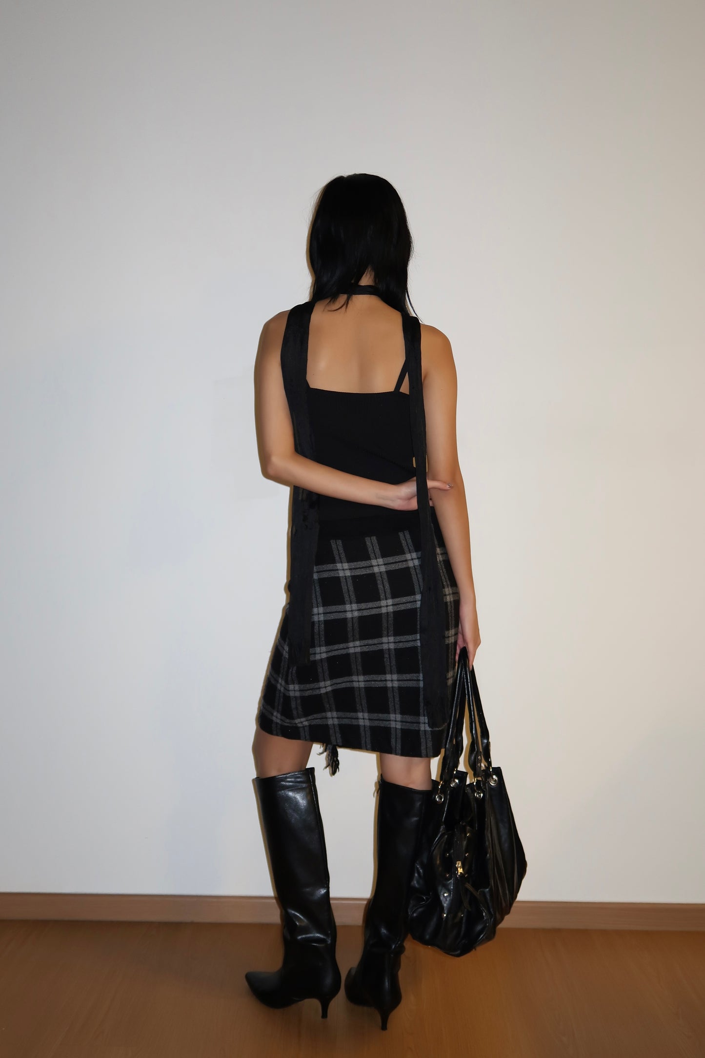 Plaid Knit Skirt