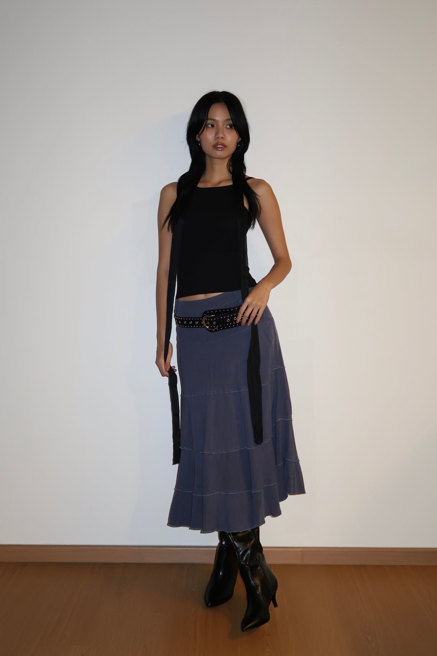 Blue Tiered Skirt